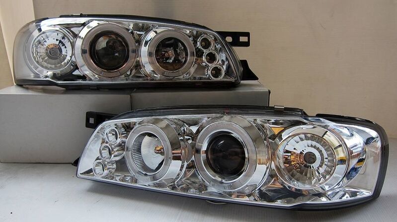 Clear Angel Eye LED Projector Headlights Fit For Subaru Impreza WRX STI GC8 1992-2000