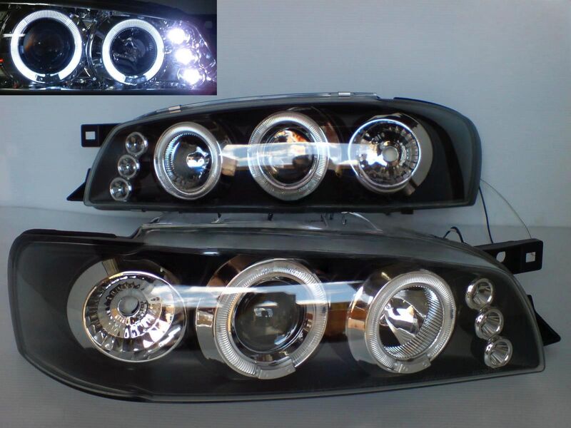Black Angel Eye LED Projector Headlights Fit For Subaru Impreza WRX STI GC8 1992-2000