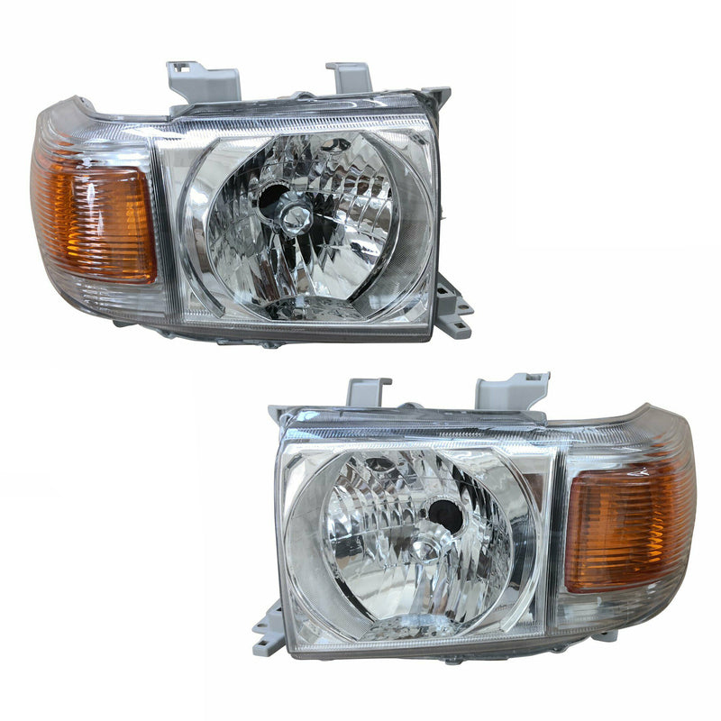 Headlights Pair Fit For Toyota Landcruiser VDJ 76 78 79 Series 2007-ON Ute Wagon Troopy