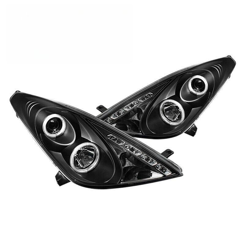 Black CCFL Angel-Eyes Projector Head Lights Fit For Toyota Celica SS2 1999-2005