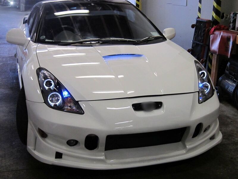 Black CCFL Angel-Eyes Projector Head Lights Fit For Toyota Celica SS2 1999-2005