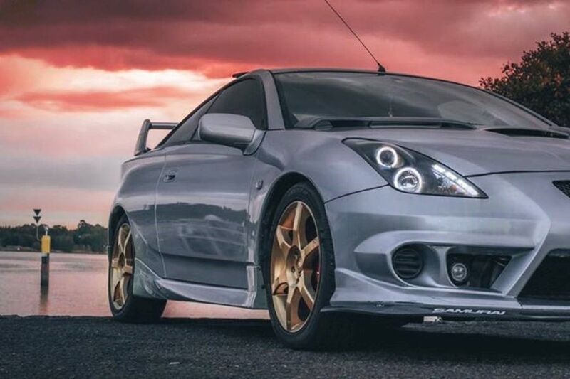 Black CCFL Angel-Eyes Projector Head Lights Fit For Toyota Celica SS2 1999-2005