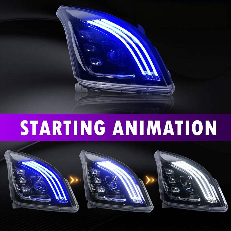 3D Demon Eye Full LED Sequential Blinker Headlights Fit For TOYOTA PRADO FJ120 2003-2009