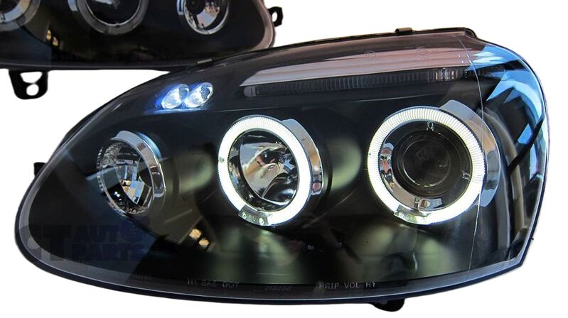 Black LED Projector Headlights Fit For VW Golf 5 MK5 GTI TDI 2003-2008