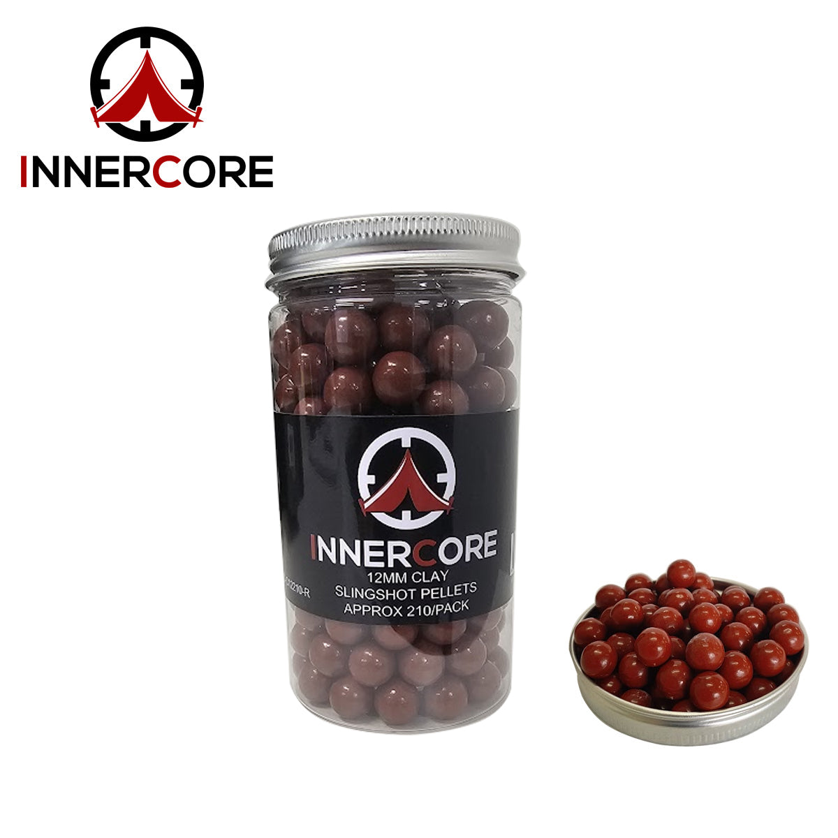 12mm Clay Slingshot Pellets 210 Pack - Red
