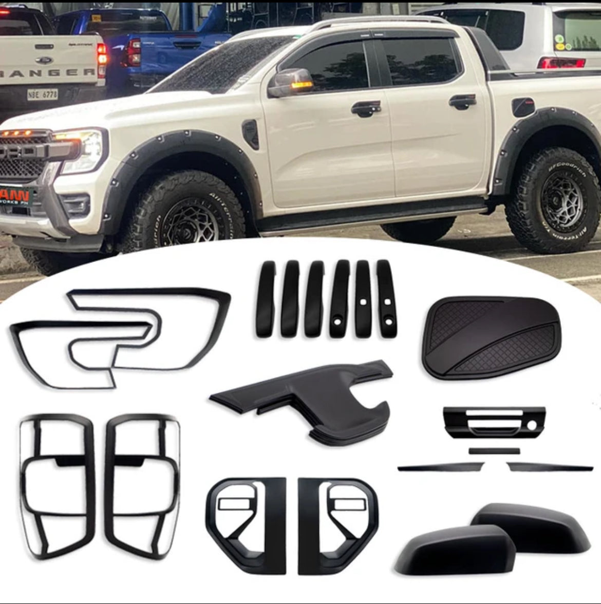 NEXT- GEN FORD RANGER BLACKOUT TRIM KIT AND LIGHT PROTECTION