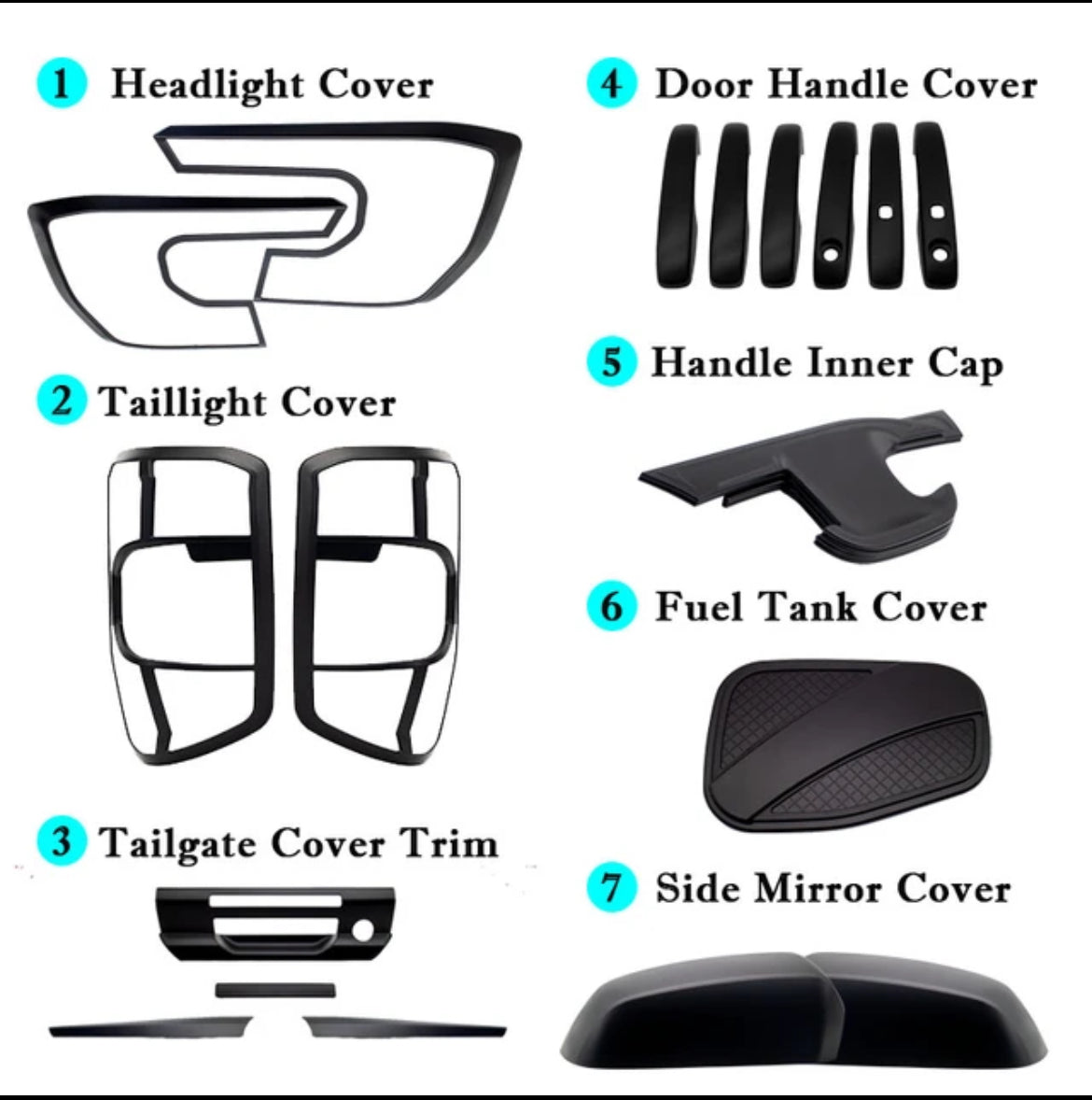 NEXT- GEN FORD RANGER BLACKOUT TRIM KIT AND LIGHT PROTECTION