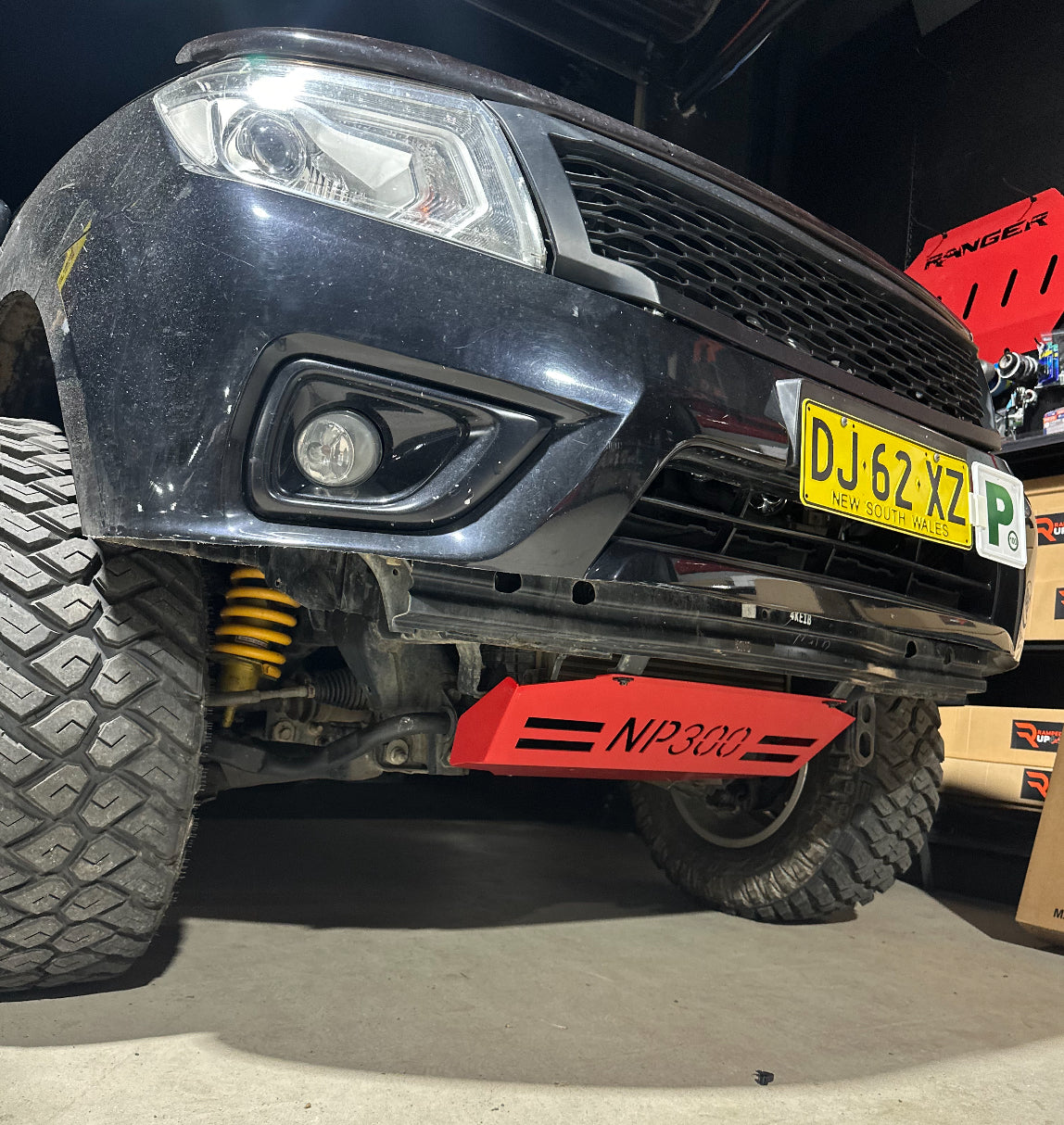 2014 NISSAN NAVARA NP300 SKID PLATE RED