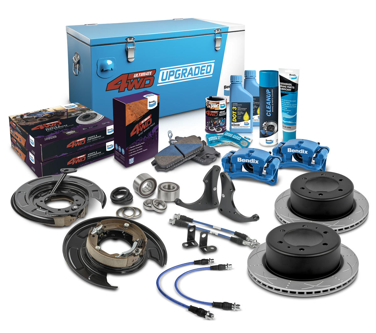 Rear 0" Big Brake Upgrade Kit to suit Toyota Hilux GUN123, 136 & TGN121 2015-on requires 15" wheels or larger