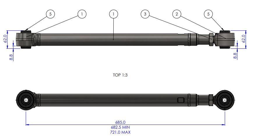 Rear Adjustable Lower Trailing Arm Kit to suit Toyota Land Cruiser 200 Series 2007-2021 & 300 Series 2021-on