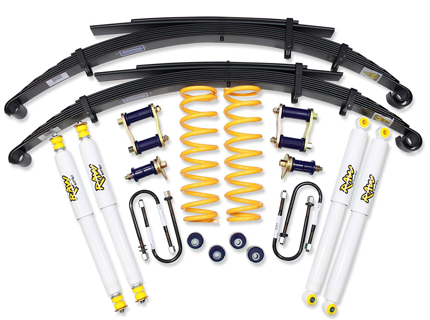 2 Inch 50mm RAW Nitro 4x4 Lift Kit to suit Toyota Landcruiser 78, 79 Series 2007-on