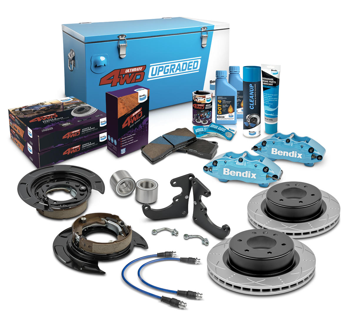 Rear 0" Big Brake Upgrade Kit to suit Ford Ranger PX I, PX II & PX III with 4-Pot Caliper & 18" or larger wheels