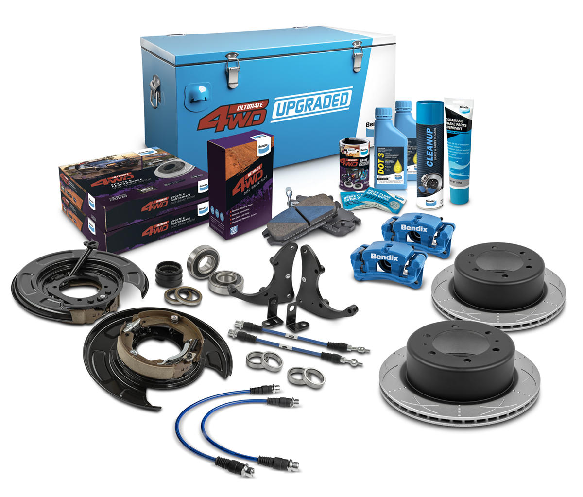 Rear 2" 4WD Drum Upgrade Kit to suit Toyota Hilux KUN26 & GGN25 up to 07/2008 requires 15" wheels or larger, with VSC