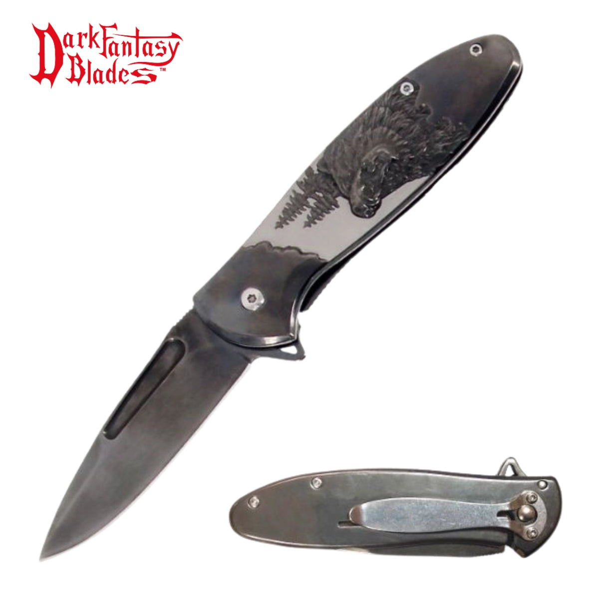 Dark Fantasy Blades Bear Folding Knife