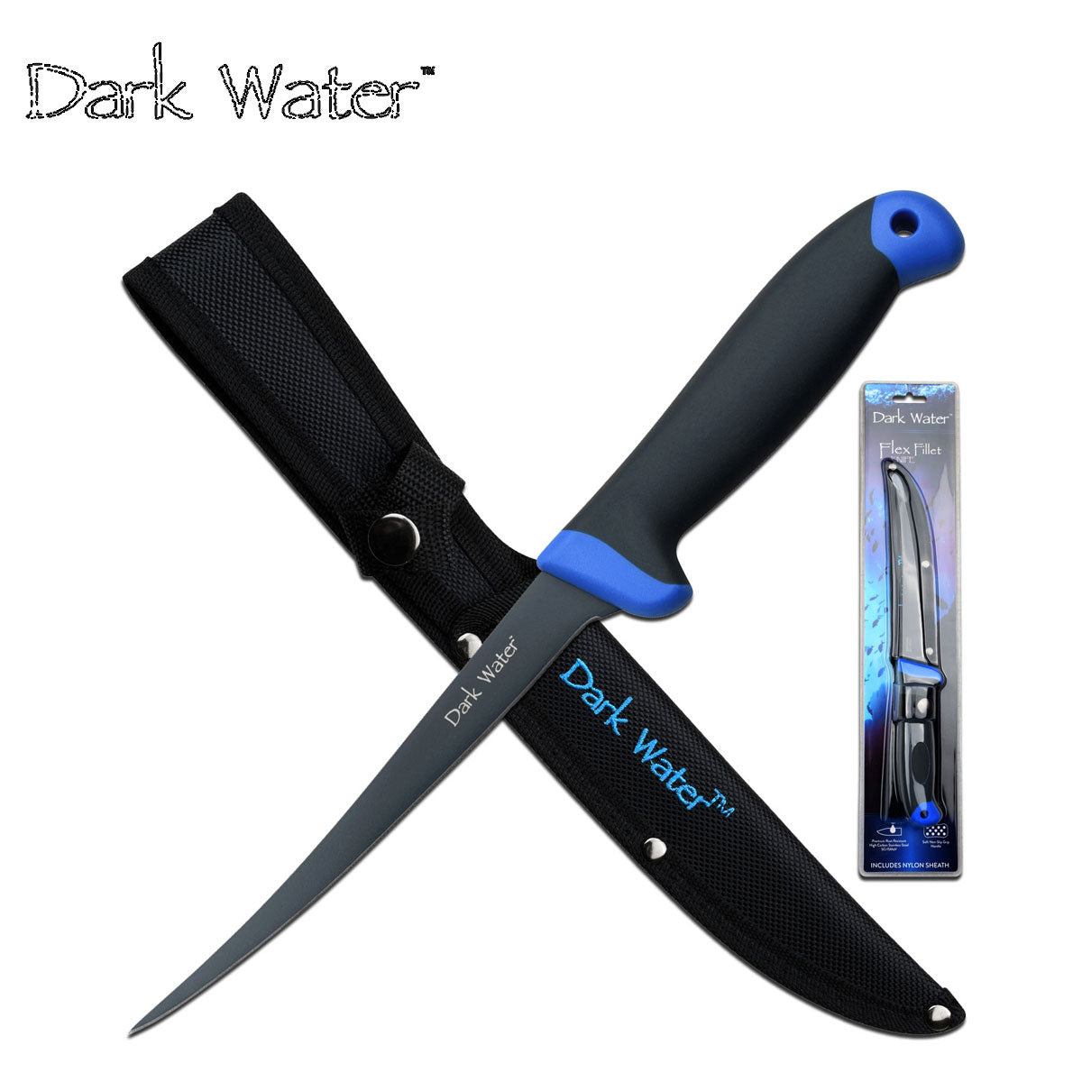 Dark Water Rubber Handle Flex Fillet knife