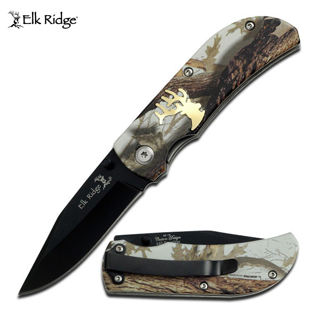 Elk Ridge Brass & Camo Pocket Knife