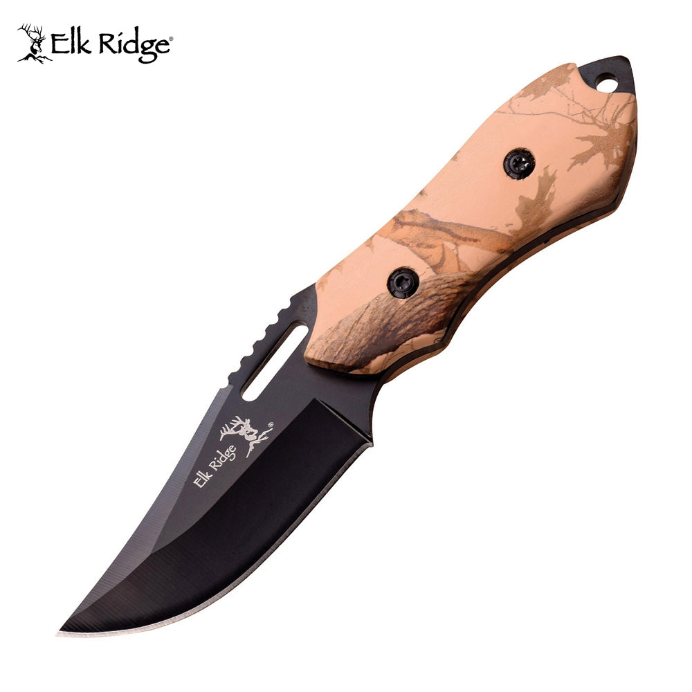 Elk Ridge Camo Pakkawood Fixed Blade Knife