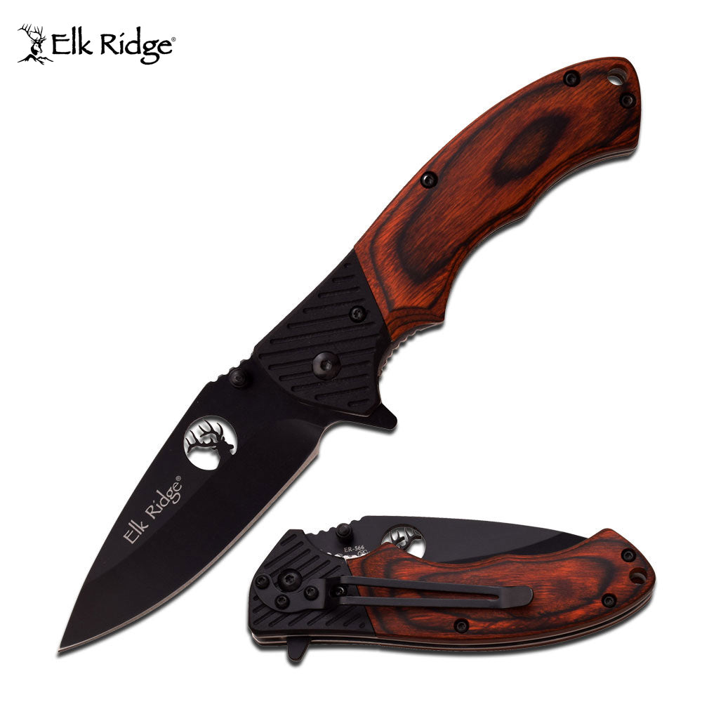Elk Ridge Wood & G10 Handle Pocket Knife