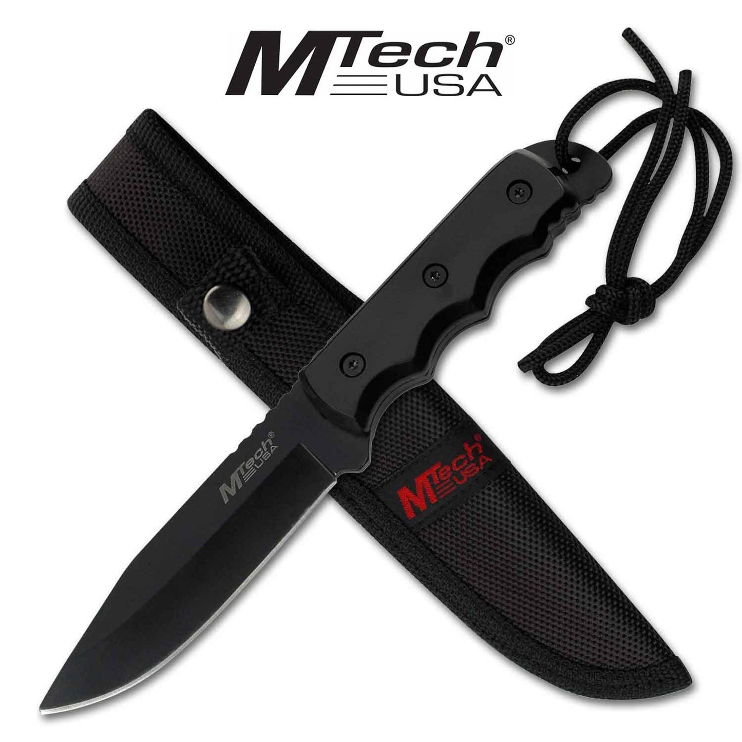 MTech Black Handle Fixed Blade Knife