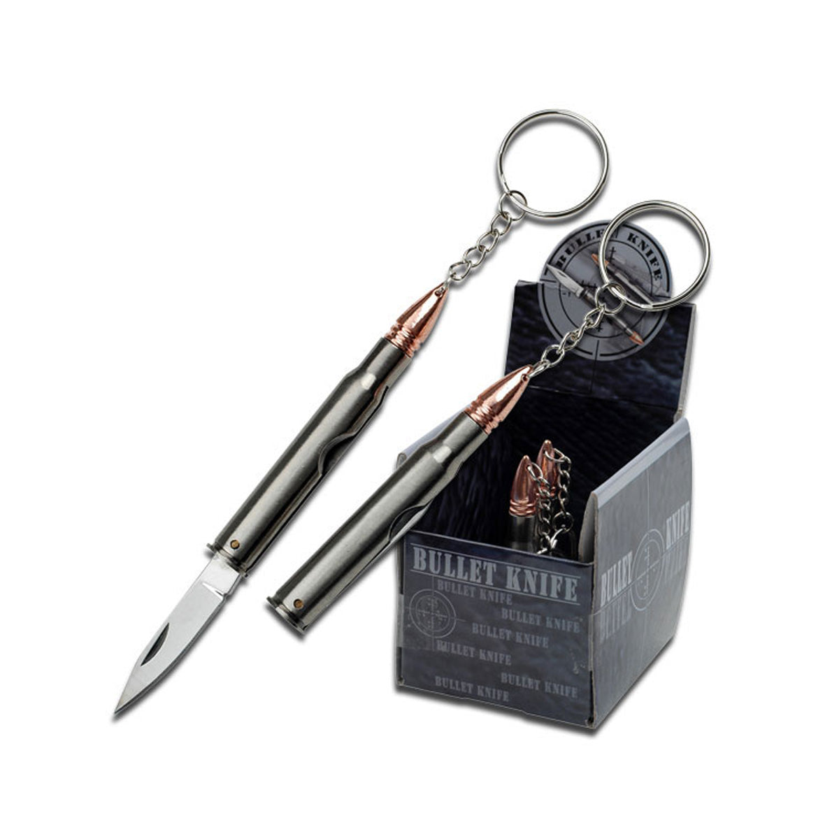 Silver Bullet Key Ring Pocket Knives 12pc