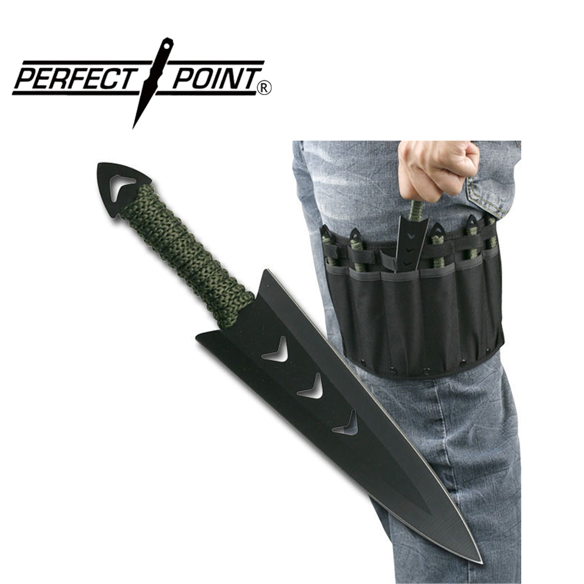 Perfect Point Cord Wrapped Throwing Knives 6pk