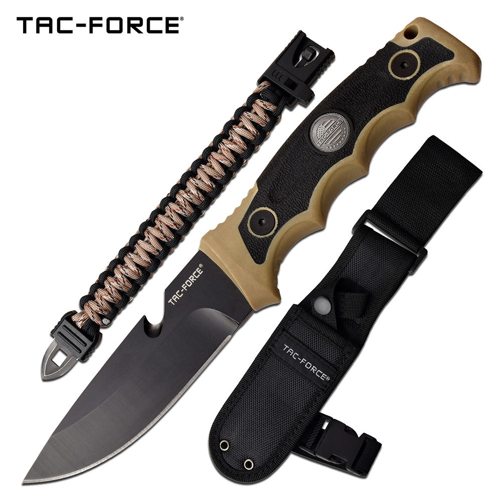 Tac Force Fixed Blade Knife w Paracord Bracelet