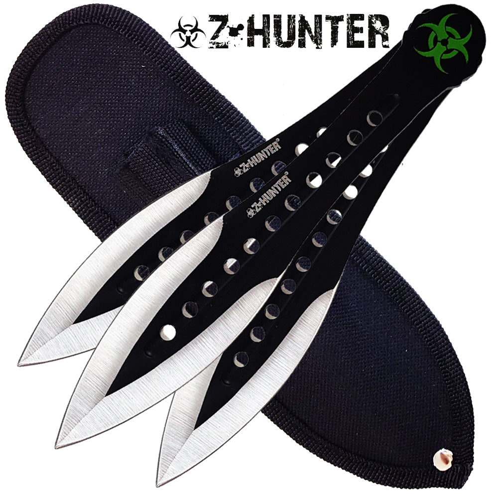 Zombie Throwing Knife 3pc Set - Black