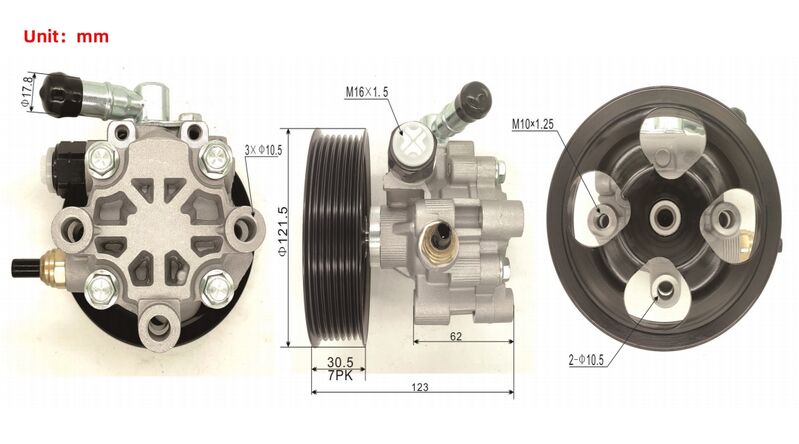 Machter Power Steering Pump With Pulley Fit For Lexus RX350 GSU35R 3.5L V6 2006-2009 44310-48070