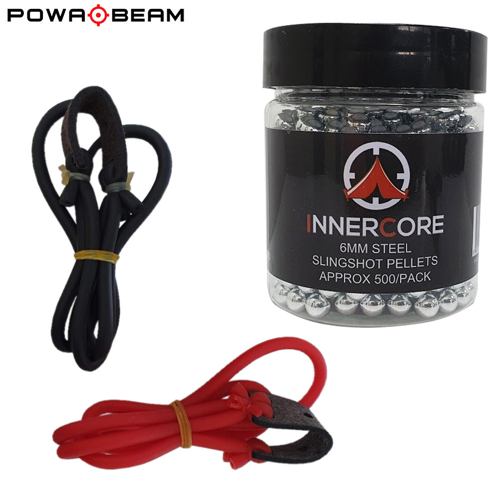 6mm Slingshot Pellets and 2 Replacement Bands