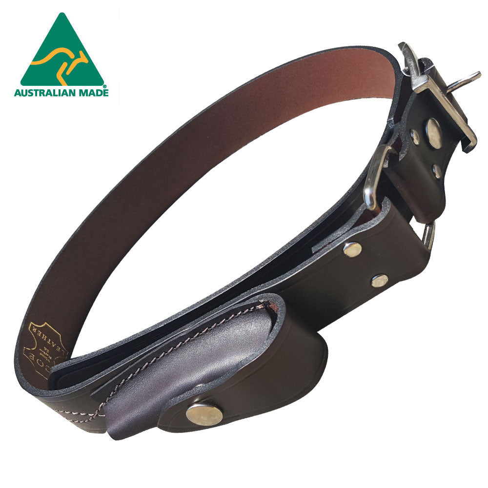 Leather Stockman's Belt w Knife Pouch