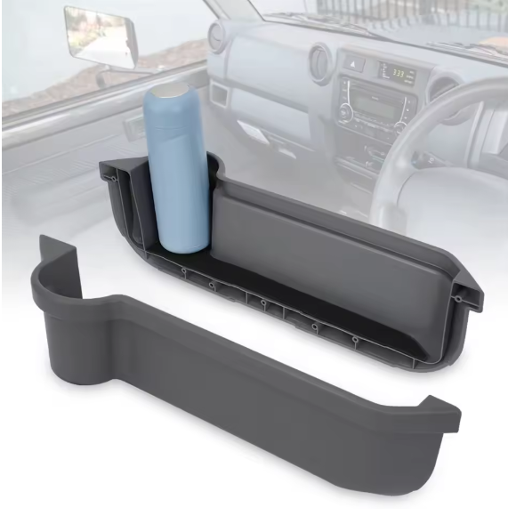 Door Side Storage Cupholder x 2 Suits Landcruiser 76 78 79 Series 2007 Gray Includes Template Passenger & Driver Side
