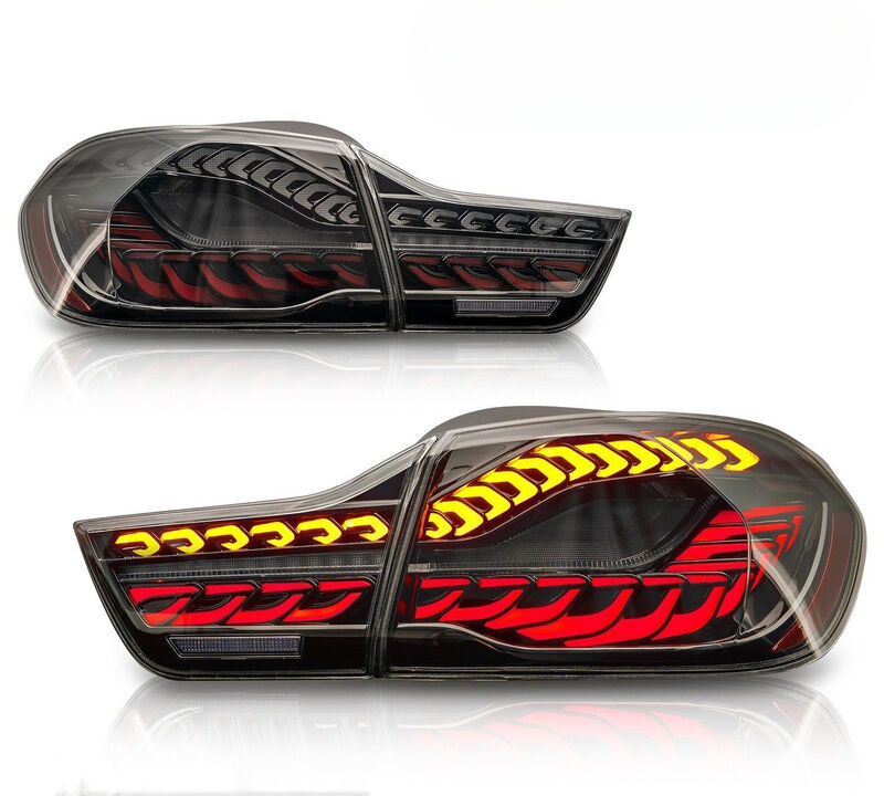 Black 3D OLED Sequential Tail Lights Fit For BMW F32 F33 F82 F83 M4 4 Series 2014-2020
