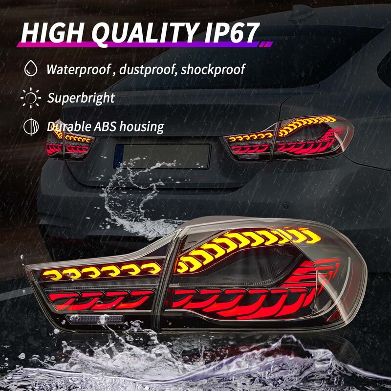 Black 3D OLED Sequential Tail Lights Fit For BMW F32 F33 F82 F83 M4 4 Series 2014-2020