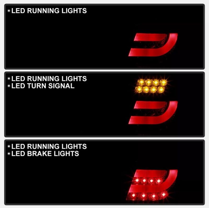 Clear Red LED 3D Tail Lights Fit For BMW E46 3 Series 4D Sedan 318I 320I 1998-2001
