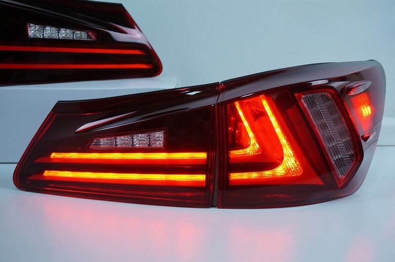 Clear Red LED Light Bar Tail Lights Fit For Lexus ISF IS250 IS350 2005-2013