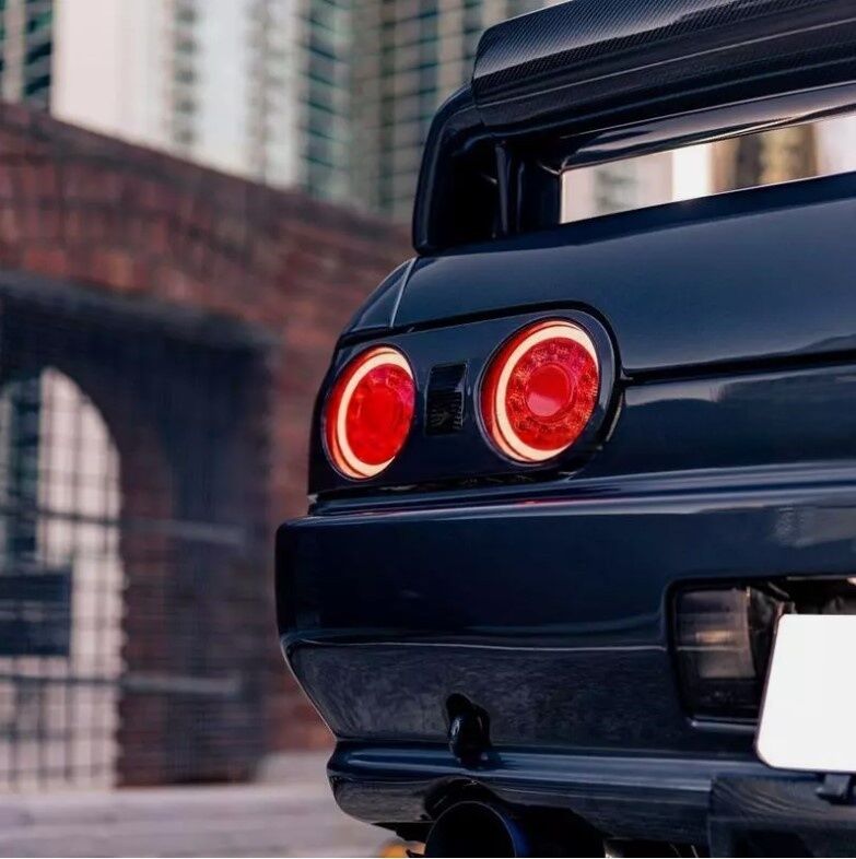 78 Works Fiber Ring LED Taillights Fit For Nissan Skyline R32 GTR GTST 2 Door Coupe 1989-1994
