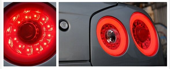 78 Works Fiber Ring LED Taillights V2 Tail Lamp Fit For Nissan Skyline R34 GTR GTT RB25 RB26 1998-2002