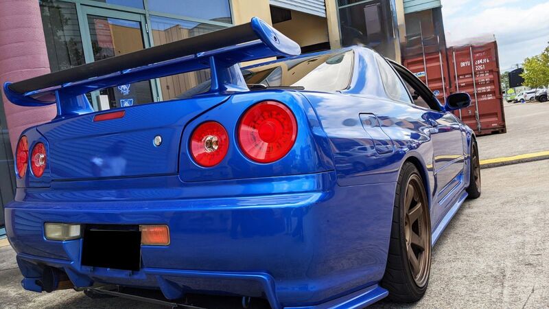 78 Works Fiber Ring LED Taillights V2 Tail Lamp Fit For Nissan Skyline R34 GTR GTT RB25 RB26 1998-2002
