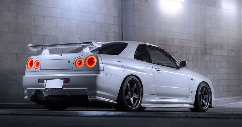 78 Works Fiber Ring LED Taillights V2 Tail Lamp Fit For Nissan Skyline R34 GTR GTT RB25 RB26 1998-2002