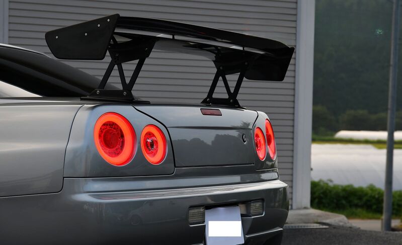 78 Works Fiber Ring LED Taillights V2 Tail Lamp Fit For Nissan Skyline R34 GTR GTT RB25 RB26 1998-2002