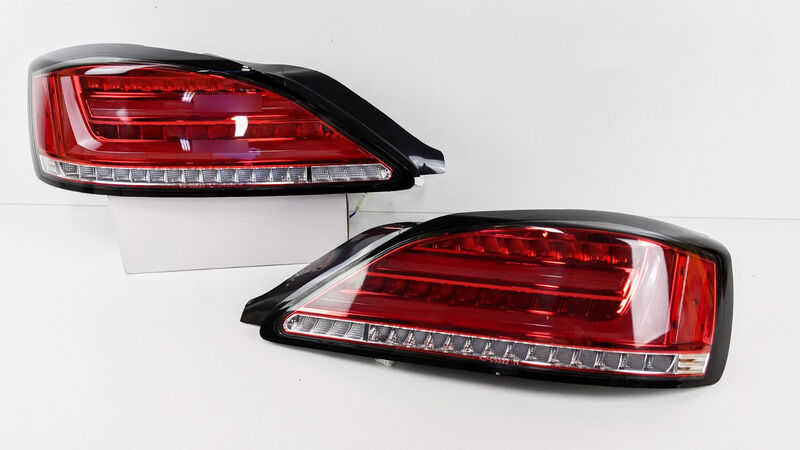 Clear Red Fiber Sequential LED Tail Lights Fit For Nissan Silvia 200SX S15 Spec R 1999-2002