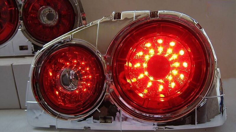 Clear Red LED Tail Lights Fit For Nissan Skyline R34 GTR GTT 1999-2002