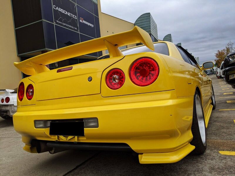 Clear Red LED Tail Lights Fit For Nissan Skyline R34 GTR GTT 1999-2002