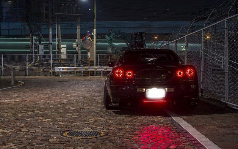 Clear Red LED Tail Lights Fit For Nissan Skyline R34 GTR GTT 1999-2002