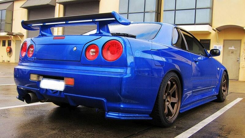 Clear Red LED Tail Lights Fit For Nissan Skyline R34 GTR GTT 1999-2002