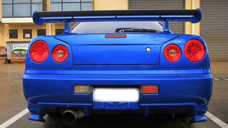 Clear Red LED Tail Lights Fit For Nissan Skyline R34 GTR GTT 1999-2002