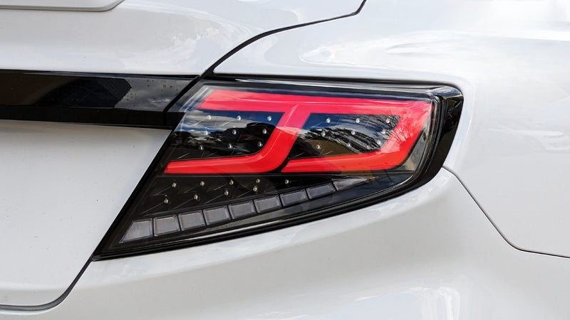 Black Red Full LED Dynamic Tail Lights Fit For Subaru WRX VB 2022-2024