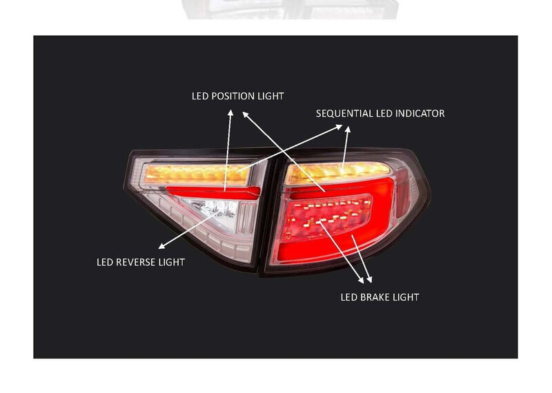 Clear (Red Bar) LED 3D Dynamic Indicator Tail Lights Fit For Subaru Impreza WRX RS STI 2008-2013