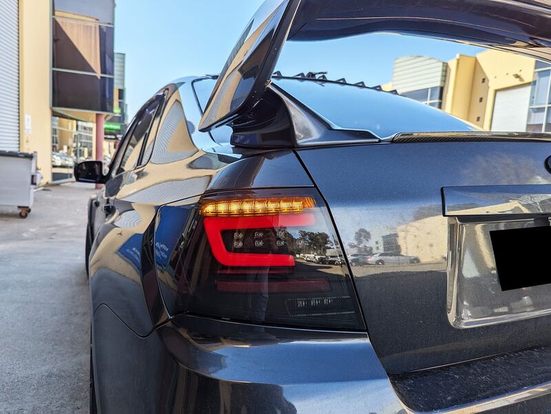 Black Edition Red LED Taillights Dynamic Signal Fit For Subaru Impreza WRX STI G3 4D 2008-2013