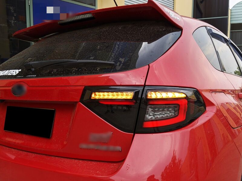 Black Edition R Dynamic Indicator LED Taillight Fit For Subaru Impreza WRX RS STI Hatchback